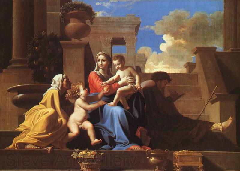 Nicolas Poussin Holy Family on the Steps Norge oil painting art